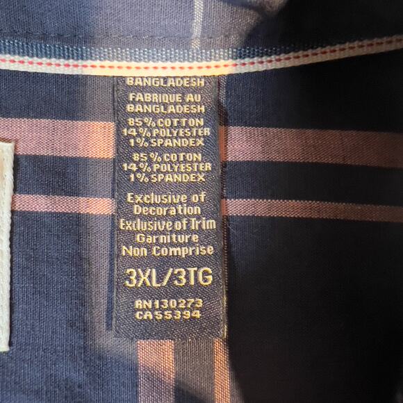 Wrangler Flex for Comfort Button Down Shirt Men 3XL Blue Pink Plaid Long Sleeve - Picture 2 of 12